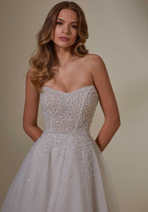 Maritza Wedding Dress Beautiful Ball Gowns, Glitter Wedding Dress, Pearl Wedding Dress, Sparkle Wedding Dress, Boned Bodice, White Gown, Fancy Wedding, Wedding Dresses Beaded, Wedding Dresses Plus Size