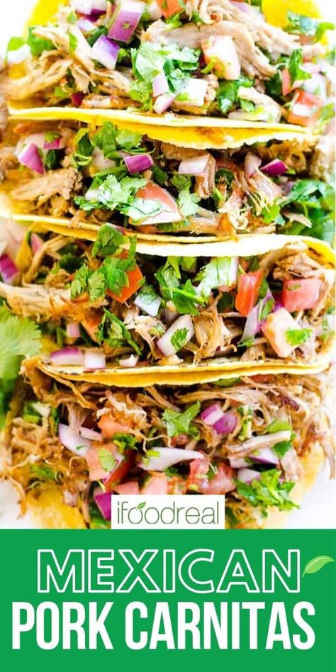 Pulled Pork Tacos Crock Pot Recipes, Crock Pot Pulled Pork Tacos, Mexican Pulled Pork Tacos, Instant Pot Carnitas Recipe, Street Food At Home, Instant Pot Pork Carnitas, Instant Pot Carnitas, Wedding Recipes, Light Foods