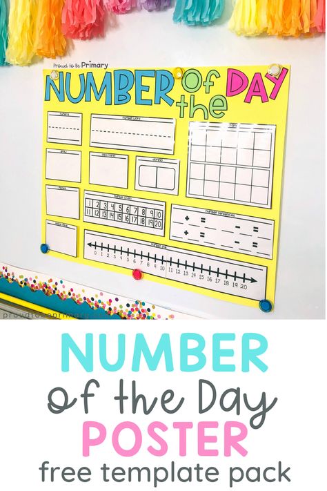 Enter your name and email address to receive your FREE Number of the Day templates! My templates are a great resource to work on and build number sense daily with your kindergarten, 1st grade, or 2nd grade students. My templates are editable, so you can use them throughout the entire school year! Math Wall Grade 1, 2nd Grade Math Board, Math Center 2nd Grade, First Weeks Of Kindergarten, Calendar Math 2nd Grade, Math Wall 1st Grade, Grade 1 Classroom Ideas, All About Me Grade 1, Teaching Grade 1