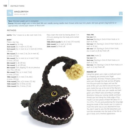 Knitting Patterns Hats Women, Crochet Fish, Crochet Octopus, Crochet Motif Patterns, Halloween Crochet Patterns, Sewing Stuffed Animals, Angler Fish, Crochet Fashion Patterns, Baby Hats Knitting