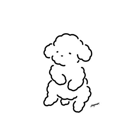 Toy Poodle Tattoo, Poodle Tattoo, Poodle Doodle, Poodle Drawing, Puppy Store, Poddle, 심플한 그림, Minimal Drawings, Toy Poodle Puppies