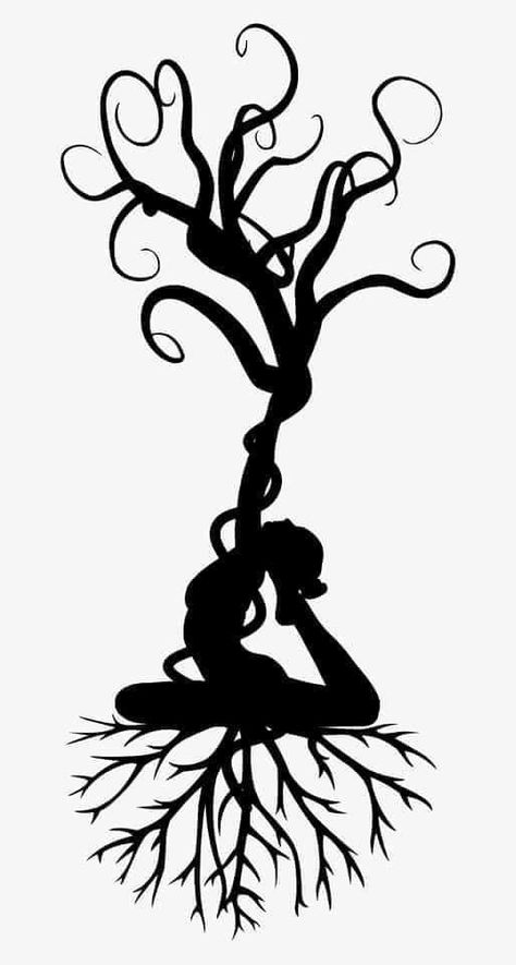 Human Pose, Yoga Drawing, Yoga Tree, Arte Yoga, Nature Sketch, Cool Pencil Drawings, Yoga Day, Human Poses, Tree Silhouette