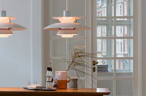 PH 5 Pendant by Louis Poulsen Louis Poulsen Ph5, Louis Poulsen Lighting, Classic Pendant Lighting, Scandinavian Lighting, Lamps Floor, Scandinavian Interior Design, Lights Wall, Louis Poulsen, Design Del Prodotto