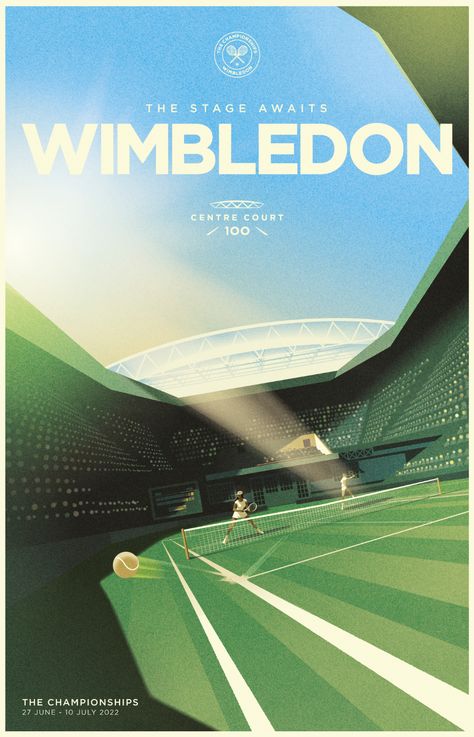 Wimbledon on Behance Wimbledon Centre Court, Mads Berg, Tennis Posters, Wimbledon Tennis, Tennis Tournament, Sport Poster Design, Sports Graphic Design, Luxury Art, Sport Poster