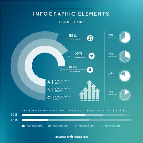 White round chart on turquoise backgroun... | Free Vector #Freepik #freevector #background #infographic #business #chart Infographic Inspiration, Data Visualization Design, Infographic Design Layout, Data Design, Powerpoint Design Templates, Graph Design, Powerpoint Presentation Design, Infographic Design Inspiration, Turquoise Background