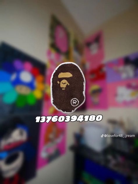 Kaws Decals Codes Bloxburg, Rug Decals Bloxburg, Bloxburg Food Decals, Kylie Jenner Baby, Boys Decal, Blox Burg, Bloxburg Decals Codes Aesthetic, Roblox Decals, Blocksburg Room Ideas￼