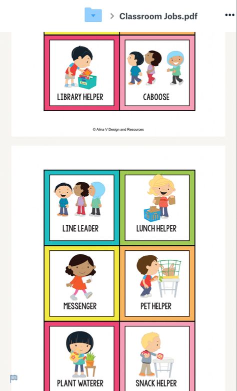 Classroom Jobs With Pictures, Jobs For Preschool Classroom, Classroom Jobs Preschool, Jobs Preschool, Preschool Job Chart, Preschool Jobs, Llama Classroom, Job Images, Preschool Pictures