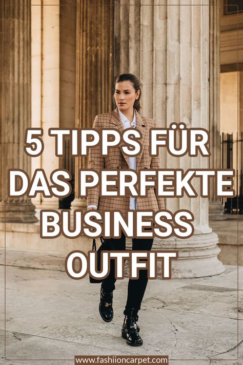 Auf dem Blog findest du jetzt meine Styling-Tipps für das perfekte Business Outfit. Wenn du diese 5 Tipps beim Office Look beachtest, wirkst du direkt professioneller und überzeugender im Job! #officelook #bürooutfit #businessoutfit #stylingtipps #business #businesslook #fashiioncarpet Business Looks, Office Look, Business Outfit, Business Look, Business Outfits, Office Outfits, Business Fashion, Jean Outfits, Business Women