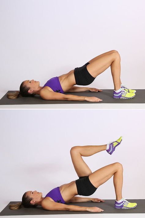 Bridge Exercise Variations Activation Exercises, Toned Glutes, Weights Workout For Women, Bridge Workout, Glute Activation, Glute Bridge, Popsugar Fitness, Strength Training Workouts, Body Fitness