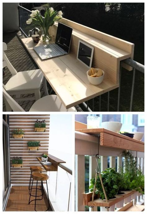 aménagement balcon bar Balcon Mic, Apartemen Studio, Simple Balcony, Small Apartment Balcony Ideas, Luxury Balcony, Apartment Simple, Apartment Balcony Garden, Diy Balcony, Tiny Balcony