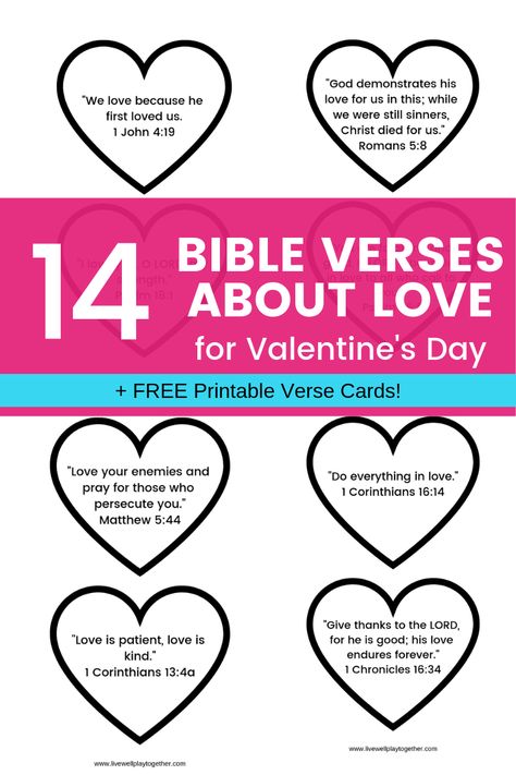 Are you looking for a way to teach scripture to kids this Valentine's Day? Here are 14 Bible verses about God's love you can use with your kids this Valentine's Day. FREE printable Valentine's cards! #valentinesday #bibleversesforkids #childrenschurch Christian Valentine Ideas For Kids, Bible Valentines For Kids, Valentine Sunday School Lessons For Kids, Valentines Day Bible Verses, Gods Love Crafts For Kids, Christian Valentine Ideas, Scripture Valentines, Bible Verses On Love, Bible Verse Valentines For Kids