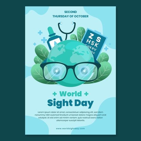 Flat world sight day vertical poster tem... | Free Vector #Freepik #freevector #flyer #poster #health #event World Sight Day Poster, World Sight Day, Eye World, Flat World, Dc World, Eye Logo, Posters Design, Hope Poster, World Vision