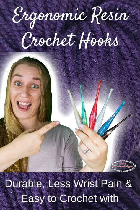 Learn about the best resin crochet hooks to crochet with and which free crochet patterns are great to use it for. VIDEO Review provided plus the perfect weekend projects using Swirl Streamline Crochet Hooks by Furls Crochet. #crochet #pattern #crochetpattern #freecrochetpattern #crochettechniques  #tutorial #crochettutorial #winter #diy #diyideas #giftideas #yarn #review #youtube #video #furlscrochet #resin #hooks #crochethooks #crochethook Crochet Swirl, Resin Crochet, Furls Crochet, Wooden Crochet Hooks, Amazing Resin, Wrist Pain, Keep It To Yourself, Diy Epoxy, Weekend Projects