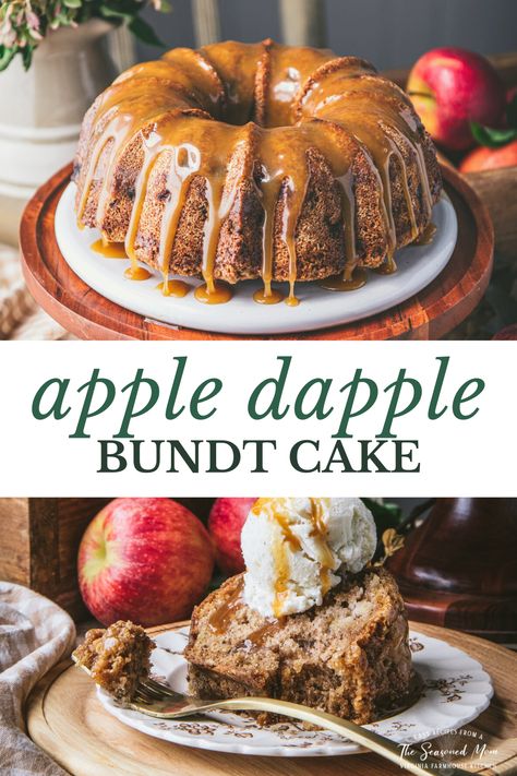 Old Fashioned Apple Dapple Cake, Apple Cake In Bundt Pan, Fresh Apple Cupcakes, Autumn Apple Cake Recipes, Apple Butter Bundt Cake Recipe, Caramel Apple Bundt Cake Recipes, Apple Dapple Bundt Cake, Apple Bundt Cake With Caramel Sauce, Days Of Our Lives Apple Cake