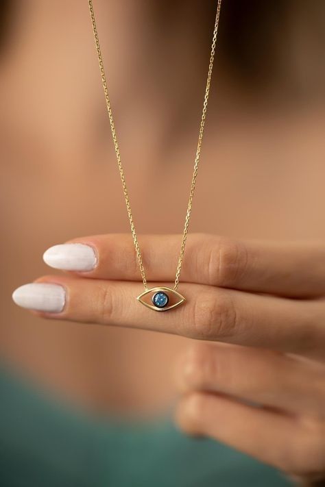 Jewellery Photography Inspiration, Jewelry Product Shots, Creative Jewelry Photography, Handmade Evil Eye, Jewelry Photography Styling, Evil Eye Necklace Gold, Devil Eye, Jewelry Photoshoot, Silver Eye