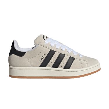 Wmns Campus 00s 'Crystal White Black' - GY0042 Good Is Good, Adidas Campus Shoes, Basketball Silhouette, Shoes For School, Retro Trainers, Adidas Campus 00s, Tiktok Viral, Adidas Campus, Crystal White