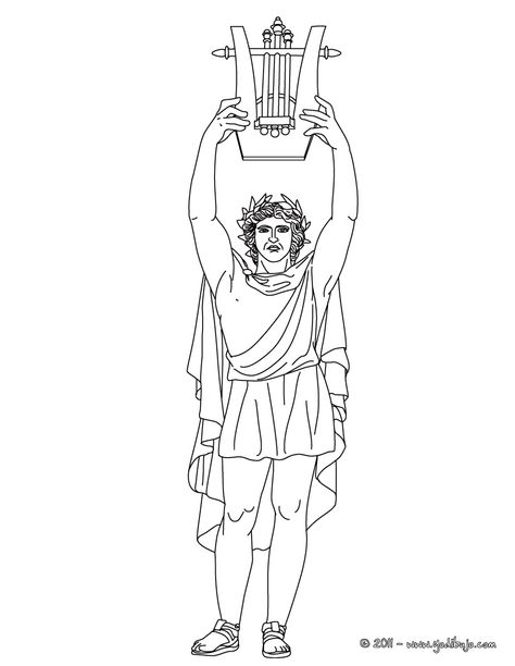 DIOS APOLO para colorear, dios griego de la música y de las artes Apollo Greek Mythology, Greek Mythology Lessons, Zeus Greek Mythology, Medusa Greek Mythology, Apollo Greek, Greek Monsters, Sun Coloring Pages, Jaume Plensa, Super Coloring Pages