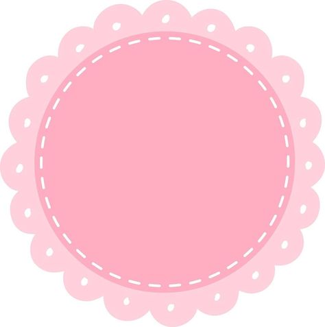 Cute Frame Template, Cute Frames For Edits, Pink Frame Background, Circle Scalloped Edge, Pink Circle Background, Circle Aesthetic, Border Circle, Sticker Frame, Sticker Background