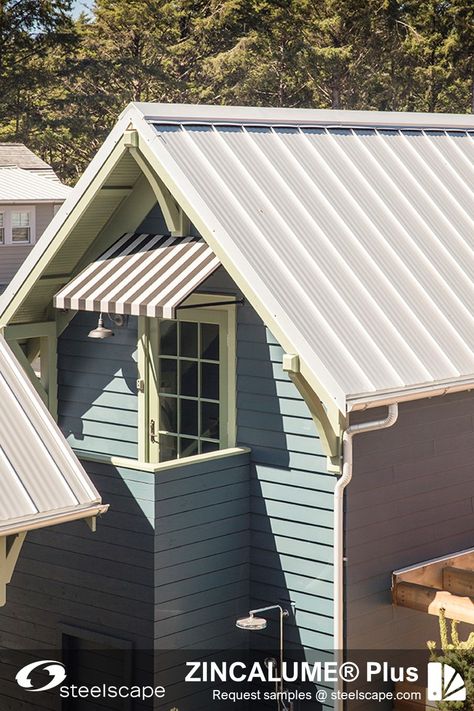 From complementary to classic, subtle to bold, or any custom color in between, Steelscape can produce almost any color to elevate your metal roof or siding project. Each year thousands of metal roofs and walls throughout the US are made with Steelscape’s vibrant, durable, and superior painted steel. Using only the latest in painted metal technology, designers and homeowners can be confident that genuine Steelscape steel will last the test of time. Metal Roofs, Metal Roofing, Painted Metal, Metal Roof, Metallic Paint, Custom Color, Roof, Siding, Sweet Home