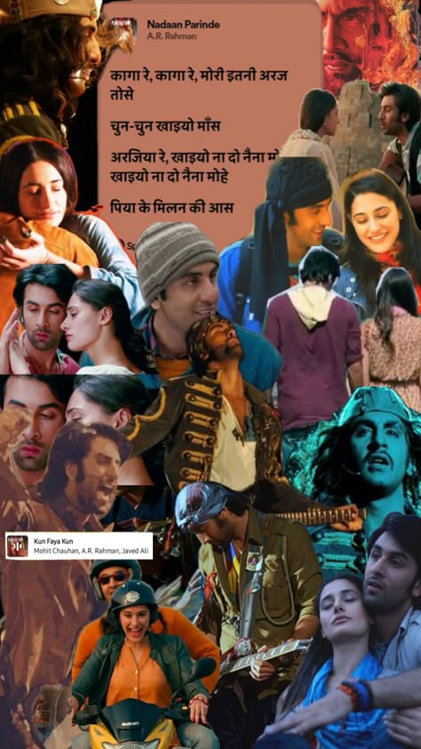 Rockstar Movie Ranbir, Rockstar Movie, Bollywood Wallpaper, Vintage Bollywood Aesthetic, Bollywood Aesthetic, Movie Collage, Pretty Movie, Posters Minimalist, Comfort Movies