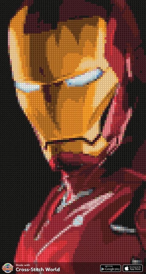 Cross stitch Iron Man Cross Stitch, Marvel Cross Stitch, Handmade Handbags, Cross Stitch Pattern, Stitch Pattern, Iron Man, Cross Stitch Patterns, Stitch Patterns, Cross Stitch