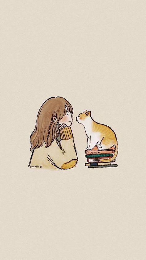 Cat Design Illustration, Cats Illustration, Cat Design, Apple Music, Design Illustration, Cute Drawings, We Heart It, Lost, Orange