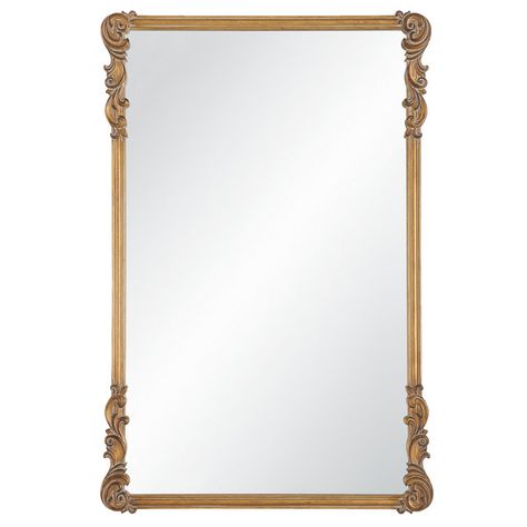 Bungalow Rose Rectangle Wall Mirror | Wayfair Antique Gold Mirror, Rectangle Wall Mirror, Uttermost Mirrors, Ornate Mirror, Wood Wall Mirror, Mdf Frame, Rectangle Mirror, Antique Design, Mirrors Wayfair