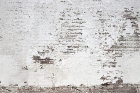 Industrial Brick Wall, Patina Wall, Painted Brick Wall, Old Brick Wall, Faux Walls, Ivory Paint, Rustic Wallpaper, Urban Interiors, Traditional Paint