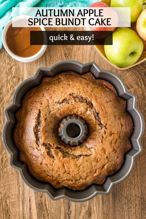 Spice Cake Mix Recipes, Spice Pound Cake, Bundt Cake Mix, Spice Bundt Cake, Apple Cake Recipe Easy, Pecan Cinnamon, Fall Cake Recipes, Easy Apple Cake, Apple Bundt Cake