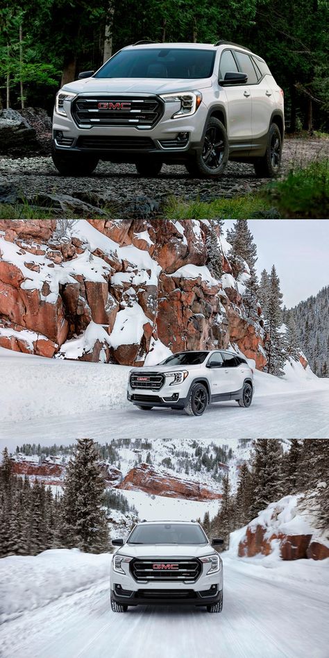 2022 GMC Terrain Gets Rugged AT4 Trim But Loses An Engine. A 170-hp turbo four is now your only option. Gmc Terrain 2023, Yukon Suv, Compact Pickup Trucks, Terrain Denali, Truck Accessories Ford, Gmc Terrain, Custom Pickup Trucks, Ford Maverick, Head Up Display