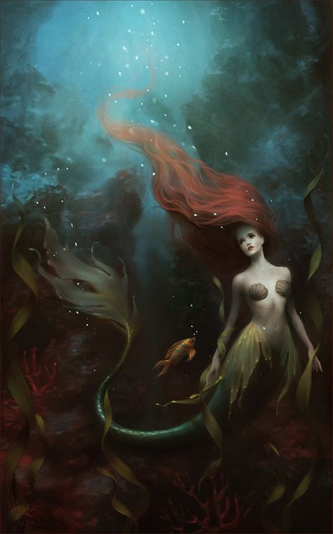 ArtStation - The little mermaid, Melanie Delon Mermaid Artwork, Fantasy Mermaids, Mermaid Drawings, Mermaid Dreams, Mermaids And Mermen, Art Disney, Beautiful Mermaids, Mermaid Art, Pretty Stuff