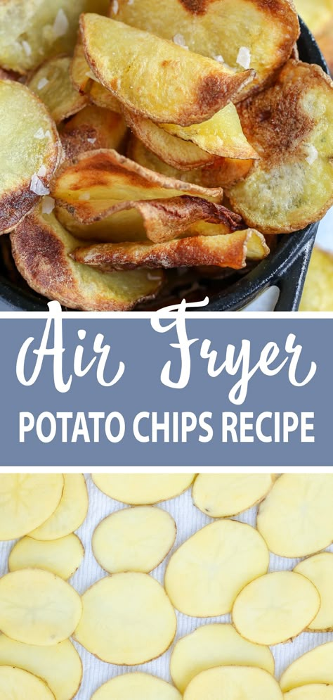 Air Fryer Potatoes Chips, Pub Chips Air Fryer, Keto Potato Chips, Air Fryer Recipes For Potatoes, How To Make Potato Chips In Air Fryer, Air Fryer Potato Chips Easy, Air Fried Chips, Instapot Vortex Air Fryer Recipes, Air Fry Potato Chips