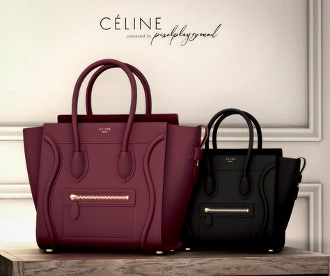 PXL CÉLINE LUGGAGE TOTE | PXL on Patreon Sims 4 Purse Clutter, Sims Clutter, Sims 4 Piercings, Alpha Cc, Cc Furniture, Free Sims 4, The Sims 4 Packs, Sims 4 Game Mods, Sims 4 Body Mods