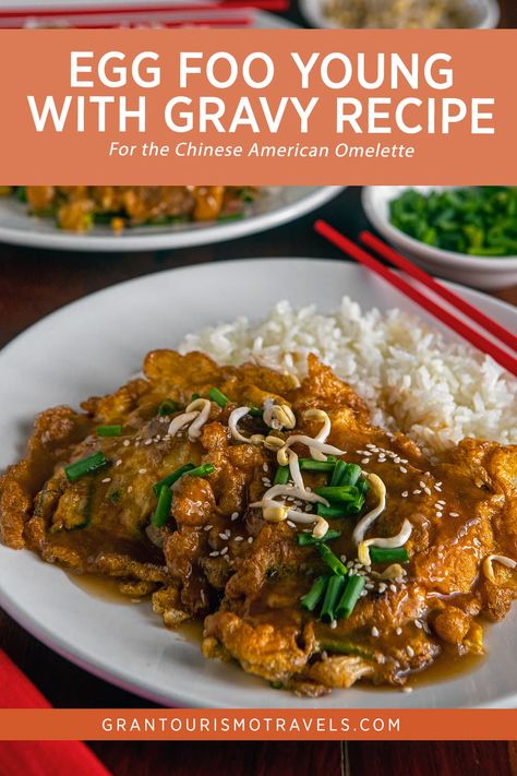 Egg Foo Young with Gravy Recipe Egg Foo Yung Recipe Chinese, Beef Egg Foo Young Recipe, Eggfooyoung Recipe, Egg Foo Young Recipe Authentic, Pork Egg Foo Young Recipe, Shrimp Egg Foo Young Recipe, Chicken Egg Foo Young Recipe, Egg Foo Young Gravy, Chinese Omelette