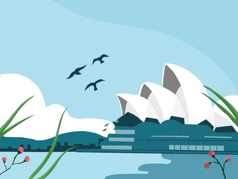 Opera House Drawing, Sydney Opera House Wallpaper, Sydney Opera House Illustration, Australia Opera House, Sydney Opera House Inside, Conceptual Illustration, House Illustration, Paper Cut, Architecture Model