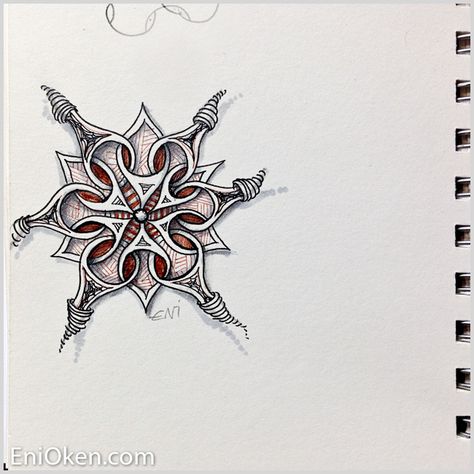 Learn to create amazing Zentangle® • enioken.com Eni Oken, Zentangle Tutorial, Zentangle Artwork, Zen Tangle, Tangle Pattern, Fantasy Design, Zentangle Designs, Tangle Art, Tangle Patterns