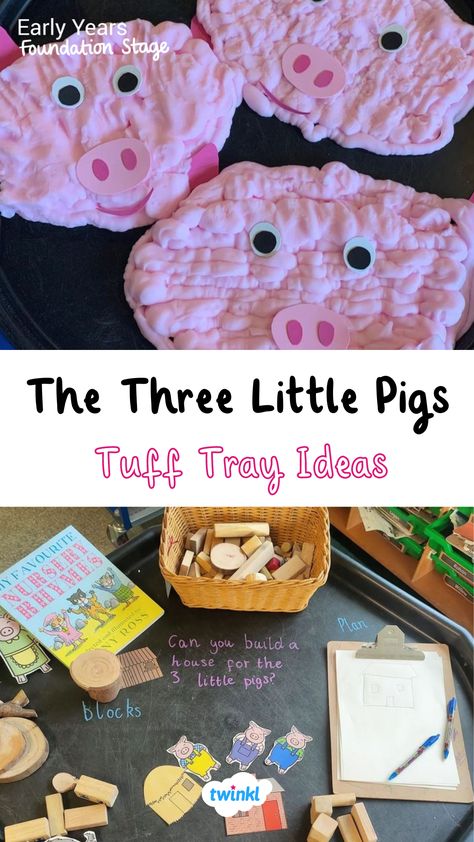 Explore three little pigs activities and tuff trays by clicking the pin. Thanks to @littlemessmidstaffordshire @p1learningthroughplay 3 Pigs Activities, 3 Little Pigs Eyfs, 3 Little Pigs Activities Preschool, Little Red Hen Activities Preschool, Three Little Pigs Eyfs, Three Little Pigs Activities Preschool, 3 Little Pigs Craft, The Three Little Pigs Activities, Three Little Pigs Activities