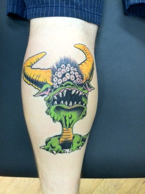 The Legendary Black Beast of ARRRGGGGHHH - Done by Mike at Crawling Panther tattoo in Ocala, FL Monty Python Tattoo, Crawling Panther, Python Tattoo, Artwork Quotes, Rad Tattoos, Tattoo Colors, Fun Tattoo, Crazy Tattoos, Black Beast