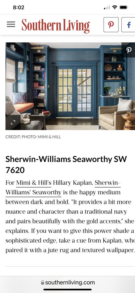 Seaworthy Sherwin Williams, Sherwin Williams Seaworthy, Texture Board, Color Sorting, Southern Living, Jute Rug, Textured Wallpaper, Color Textures, Sherwin Williams