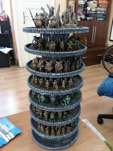 Dnd Miniatures Display, Dnd Mini Display, Dnd Storage Ideas, Warhammer Storage Ideas, Miniature 3d Print, Dnd Display Shelf, Warhammer Display Shelf, Miniatures Display Ideas, Dnd Mini Storage