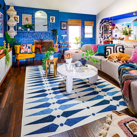 10 Maximalist Home Decor Ideas With Photos | Ruggable Blog Jonathan Adler Ruggable, Adler Ruggable, Dark Eclectic Home, Eclectic Decor Bedroom, Maximalist Interior Design, Eccentric Decor, Maximalist Interior, Maximalist Home, Maximalist Design