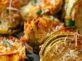 Crispy Parmesan Artichoke Hearts: The Perfect Bite-Sized Appetizer - NewsBreak Creamy Chicken Spaghetti Recipe, Parmesan Artichoke, Lemon Risotto Recipes, Chile Relleno Casserole Recipe, Parmesan Bites, Balsamic Carrots, Homemade Tortilla Recipe, Stuffing Balls Recipe, Jambalaya Recipe Easy