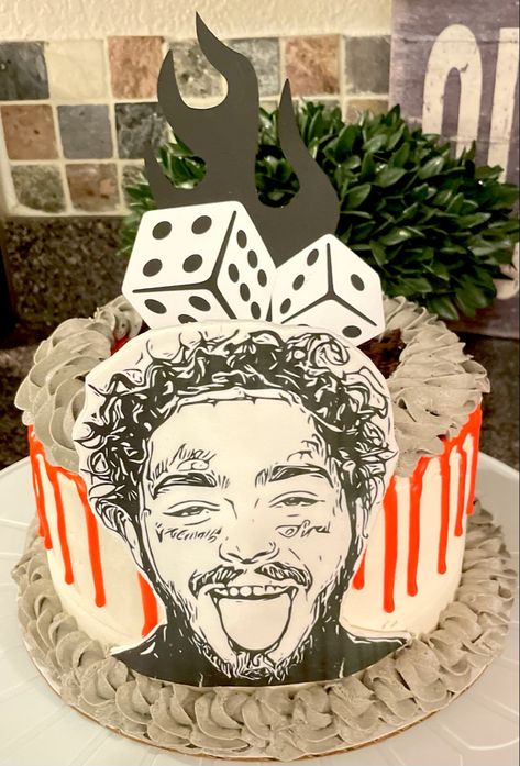 Posty birthday cake Post Malone Birthday Cake, Post Malone Cake, School Snack, Prom Ideas, After School Snacks, School Snacks, Post Malone, Snack Ideas, Cute Food