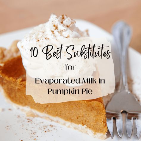 The 10 BEST Substitutes for Evaporated Milk in Pumpkin Pie - Bites with Bri Pumpkin Pie Evaporated Milk, Pumpkin Pie Recipe Without Evaporated Milk, Dairy Free Evaporated Milk, Evaporated Milk Substitute, Healthy Pumpkin Bars, Dairy Free Pumpkin Pie, Gluten Free Pumpkin Pie, Pumpkin Pie Recipe Easy, Oat Milk Recipe