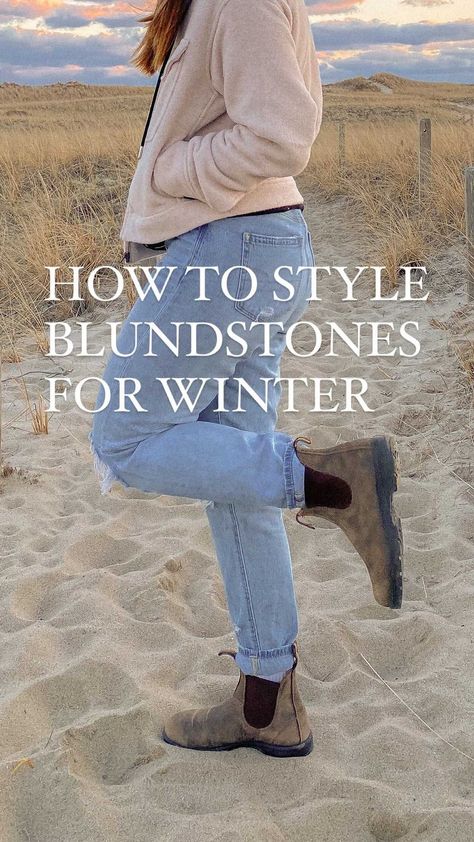 georgiemorley on Instagram: How to Style Blundstone Boots for Winter - #howtostyle #winteroutfits #winterfashion #winteroutfitideas #blundstone #blundstones… Blundstone With Wide Pants, Blundstone With Jeans, Mom Jeans And Blundstones, Brown Blundstone Outfit Women, Blundstones With Jeans, How To Wear Blundstone Boots Women, Blundstone Outfit Dress, Blundstone Women Outfit Work, Blundstone Women Outfit Jeans