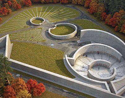 Modern Cemetery Design, Cemetery Architecture Design, Cemetery Landscape Design, Columbarium Architecture, Columbarium Design, Memorial Park Design, Cemetery Landscape, Cemetery Architecture, Cemetery Design