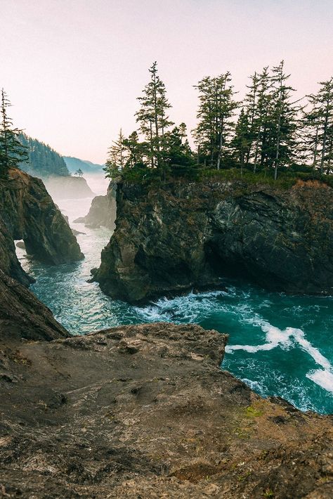 “Follow a short trail to one of the best viewpoints in the park — the seven iconic arch rocks and blowholes known as Natural Bridges. Here you'll find a memorial to Dr. Samuel Dicken, who first envisioned the Oregon Coast Trail.” - State Parks 📸: Karsten Winegeart #travel #traveldestination #aesthetic #Traveltips Aesthetic Oregon Pictures, Oregon Travel Aesthetic, Bend Oregon Aesthetic, Eugene Oregon Aesthetic, Oregon Coast Aesthetic, Oregon Aesthetic, Brookings Oregon, Oregon Pictures, Snow Valley