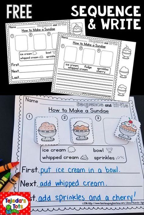 Free Sequence & Write Printable - Thrifty Homeschoolers Procedure Writing, Ell Resources, Sequence Writing, Admission Essay, Procedural Writing, Writing Station, 2nd Grade Writing, Ela Writing, 1st Grade Writing