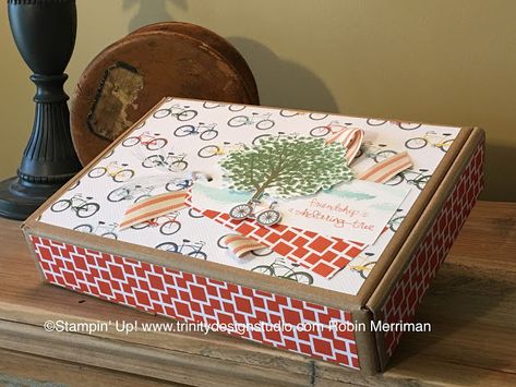 Trinity Designs: Repurposing Paper Pumpkin Boxes Sheltering Tree Stamp Set, Stampin Up Paper Pumpkin, Tree Stamp, Craft Night, Easy Paper Crafts, Paper Pumpkin, Christmas Projects, Organization Ideas, Repurpose