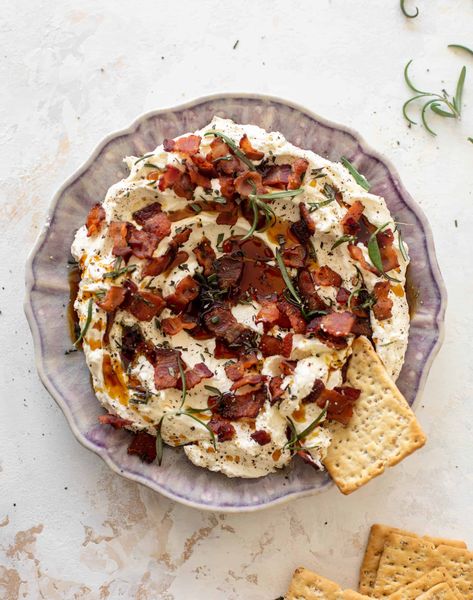 Whipped Brie With Rosemary Maple Bacon, Whipped Brie Dip, Thanksgiving Brie Recipes, Brie Dip Recipes, Thanksgiving Baked Brie, Baked Brie With Bacon, Brie Pie, Brie Salad, Whipped Brie